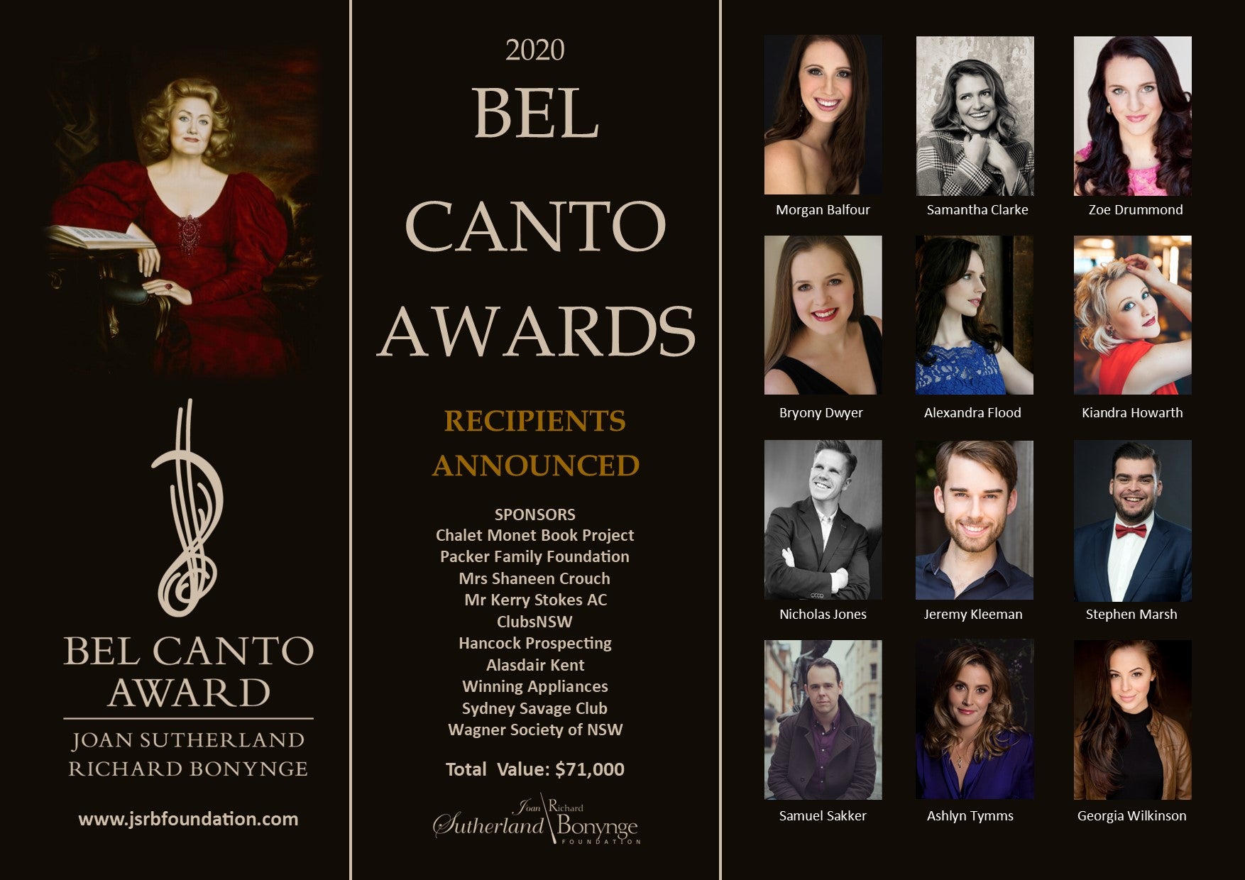 2020 Bel Canto Award Recipients Announced